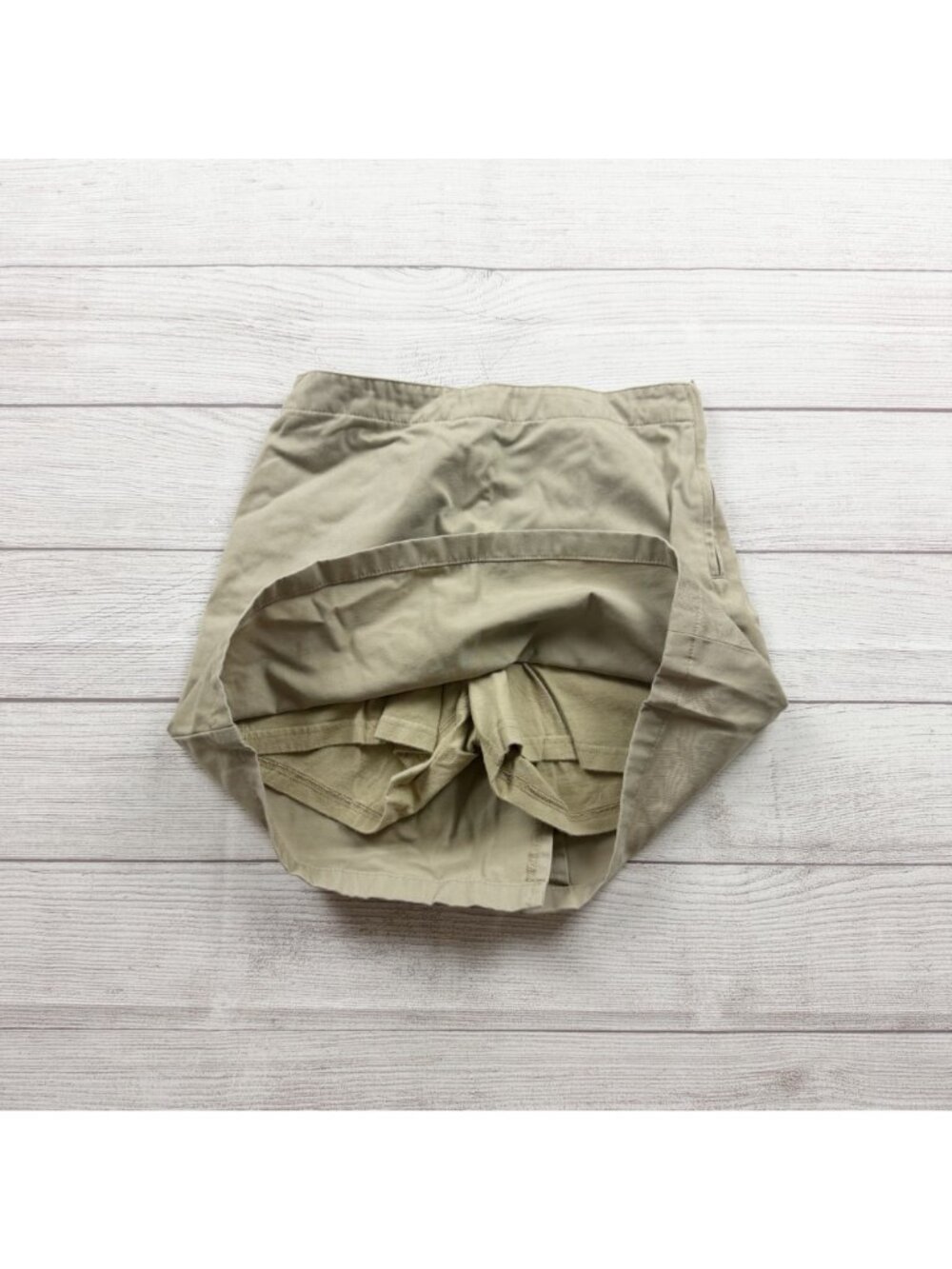 Lands End Girls Khaki Uniform Skort Adjustable Waist Stretch Blend 12 - Picture 4 of 5
